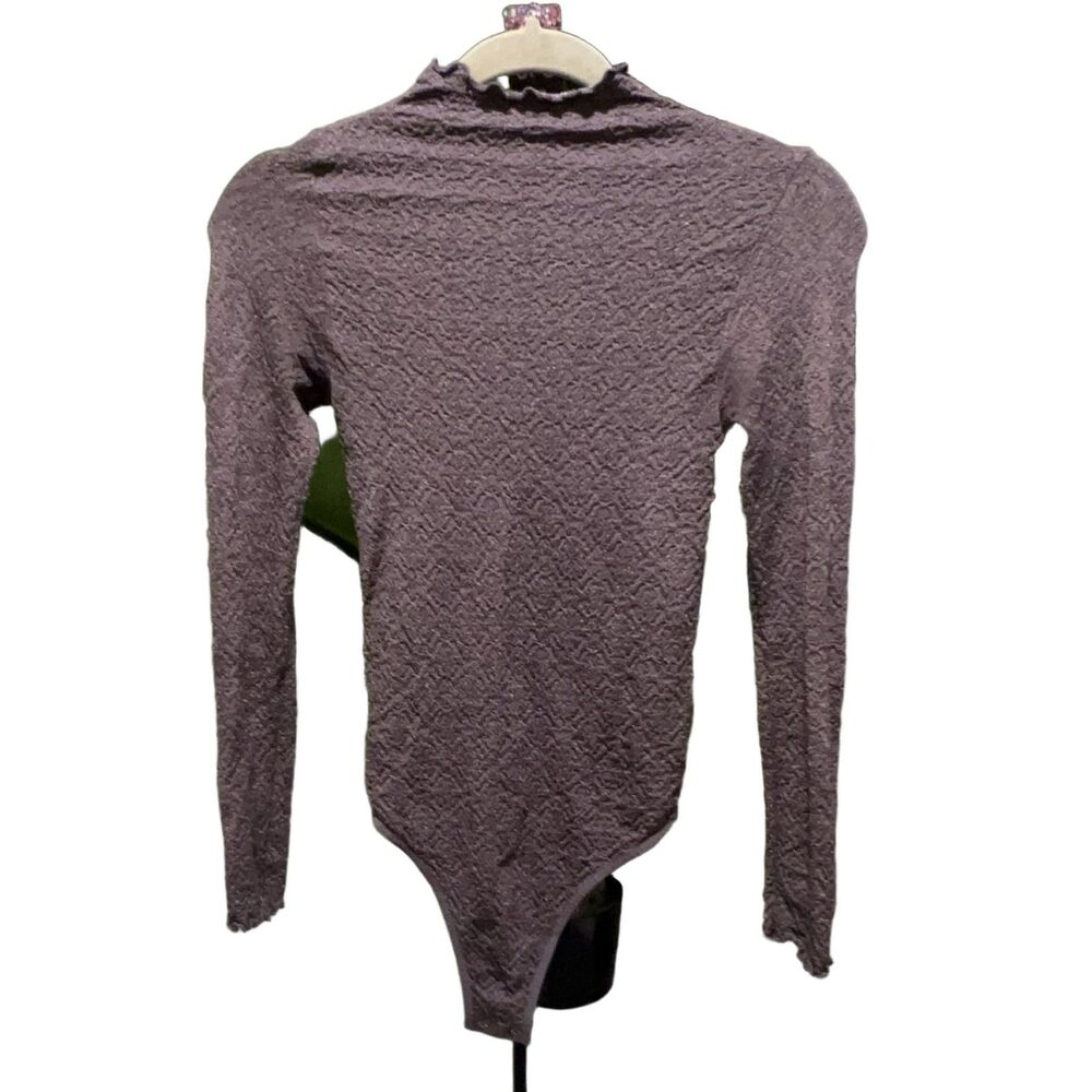 Free People Intimately Bodysuit Womens M Purple Knit Stretch Bohemian One Piece